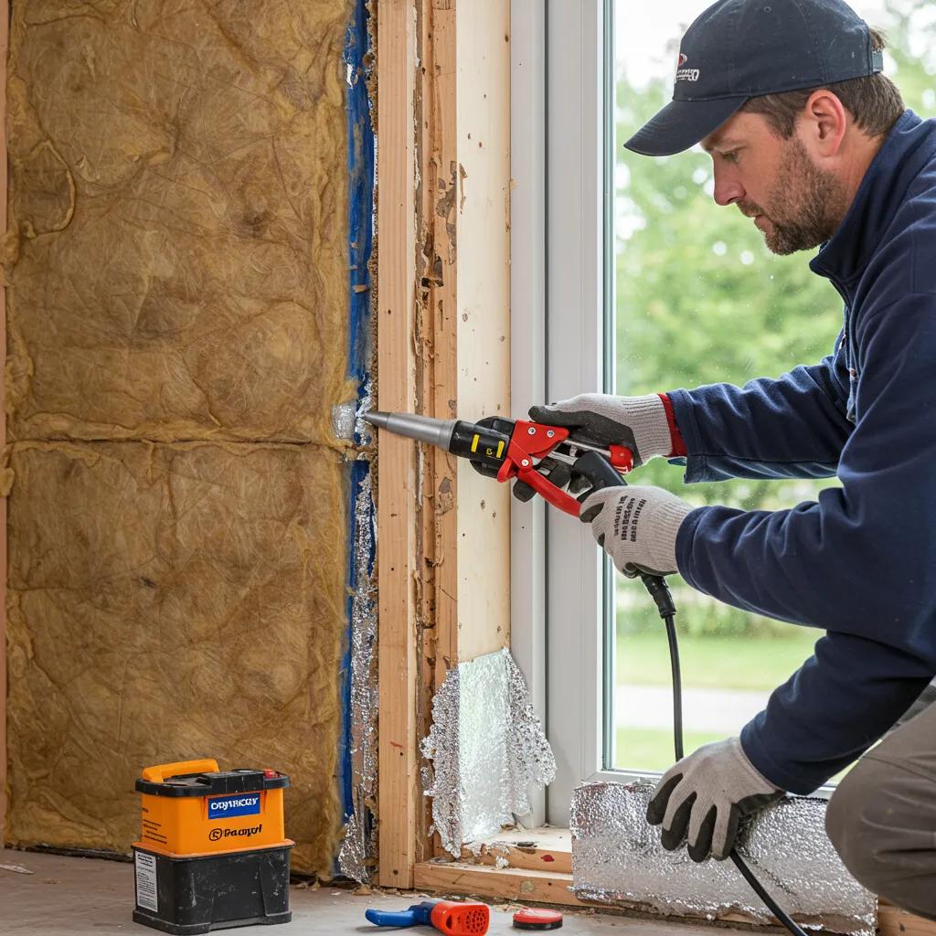 Enhance Heating Efficiency: Expert Blower Motor Repair Tips 3 A professional meticulously sealing air leaks around windows and doors to enhance home insulation